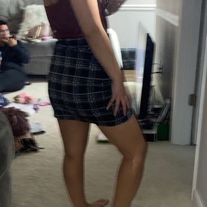 Brand new black plaid skirt